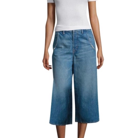 high rise culotte jeans